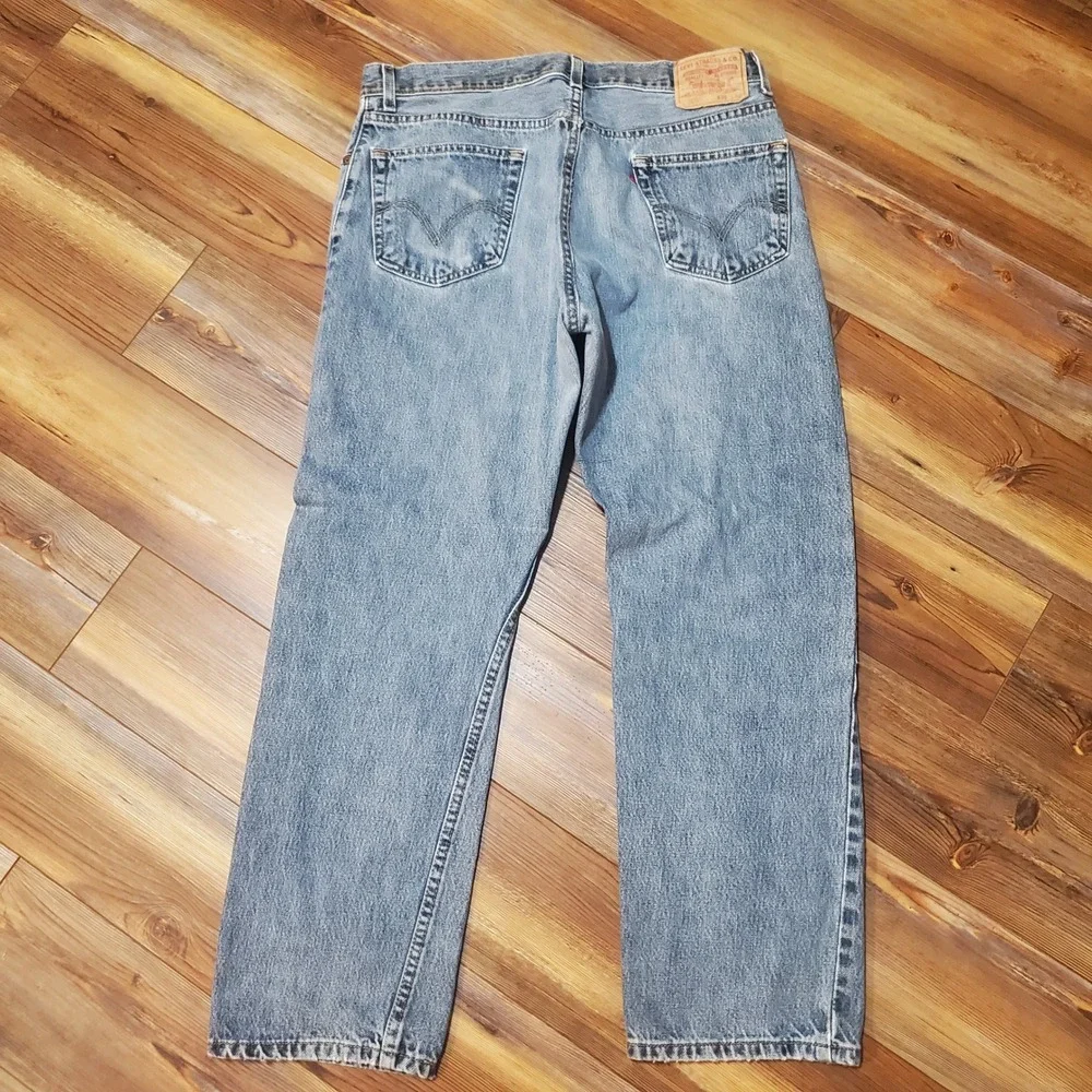 Levi 505 Regular Fit Jeans Bundle Lot Mens 36x30 Vintage Distressed Light Wash